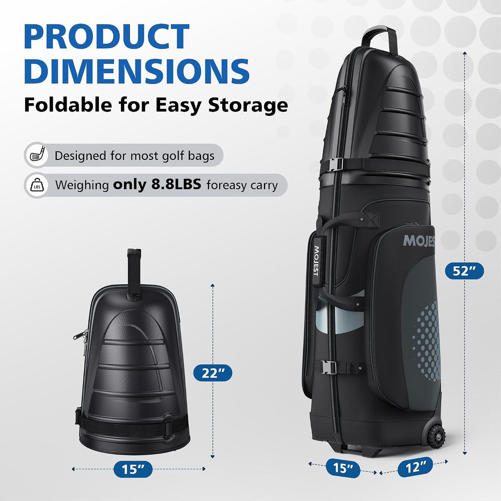 Golf Travel Bags for Airlines with Wheels, Hard Case Top and 1680D Heavy Duty Oxford Protect Golf Clubs, Lightweight and Easy to Maneuver