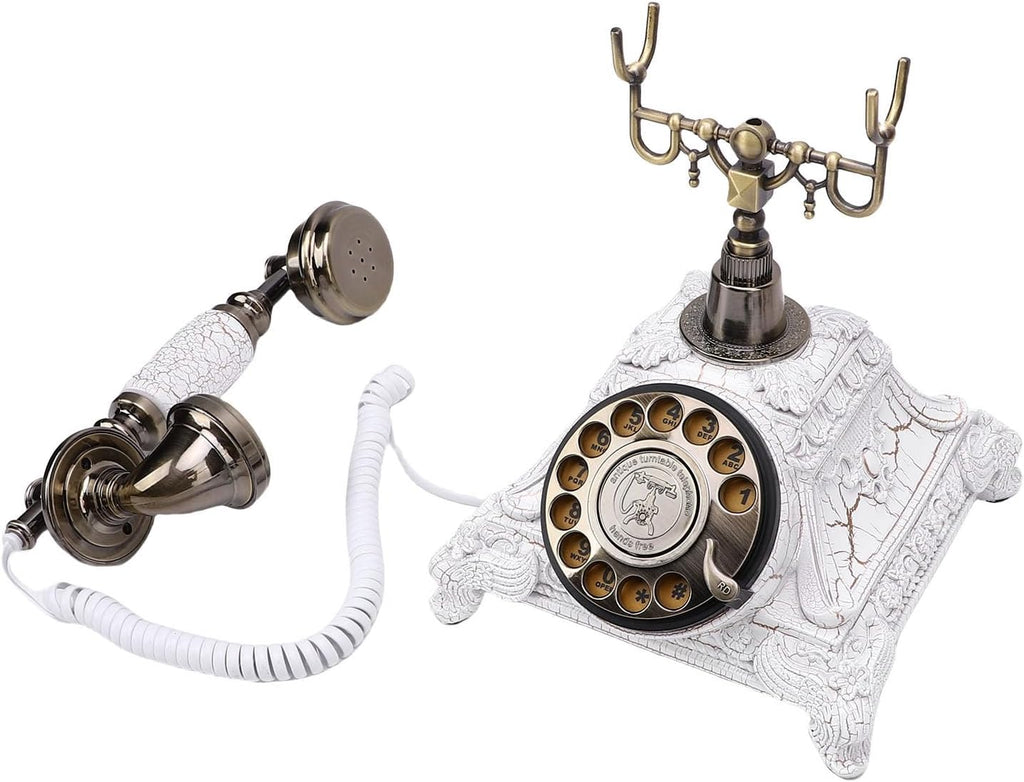 Audio Guest Book Phone, Personalized Recording Voice Messages, Vintage Style with 32G Capacity for Weddings Bridal Showers Birthday Parties Anniversaries (White)