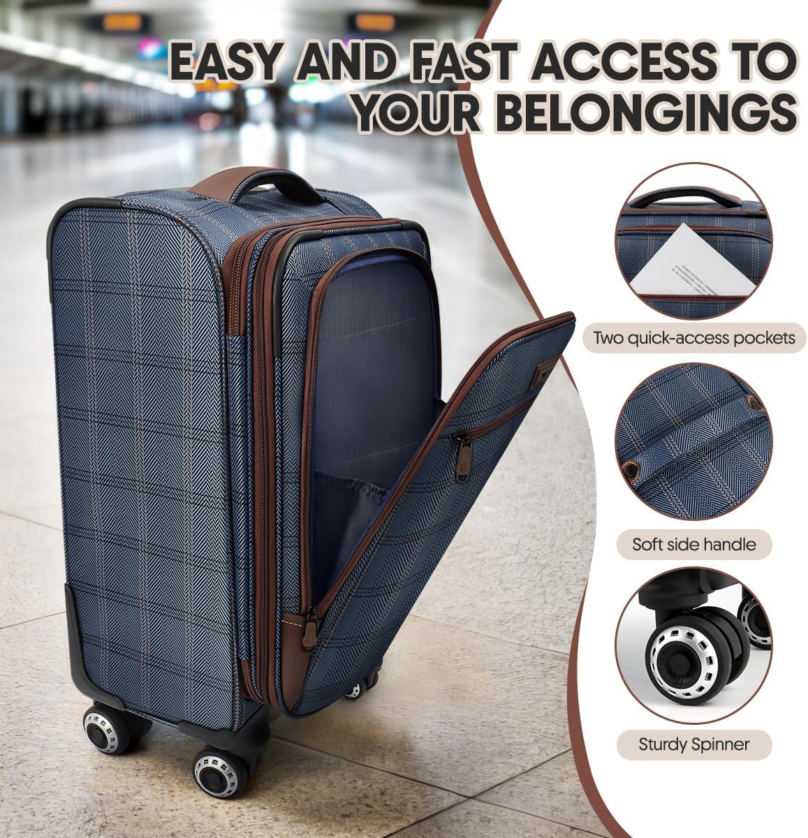 Expandable 20% Luggage-30 inch Luggage with Double Spinner Wheels-Softside Luggage w/TSA LOCK-Travel Luggage for Men Women,30''-COLOR-2