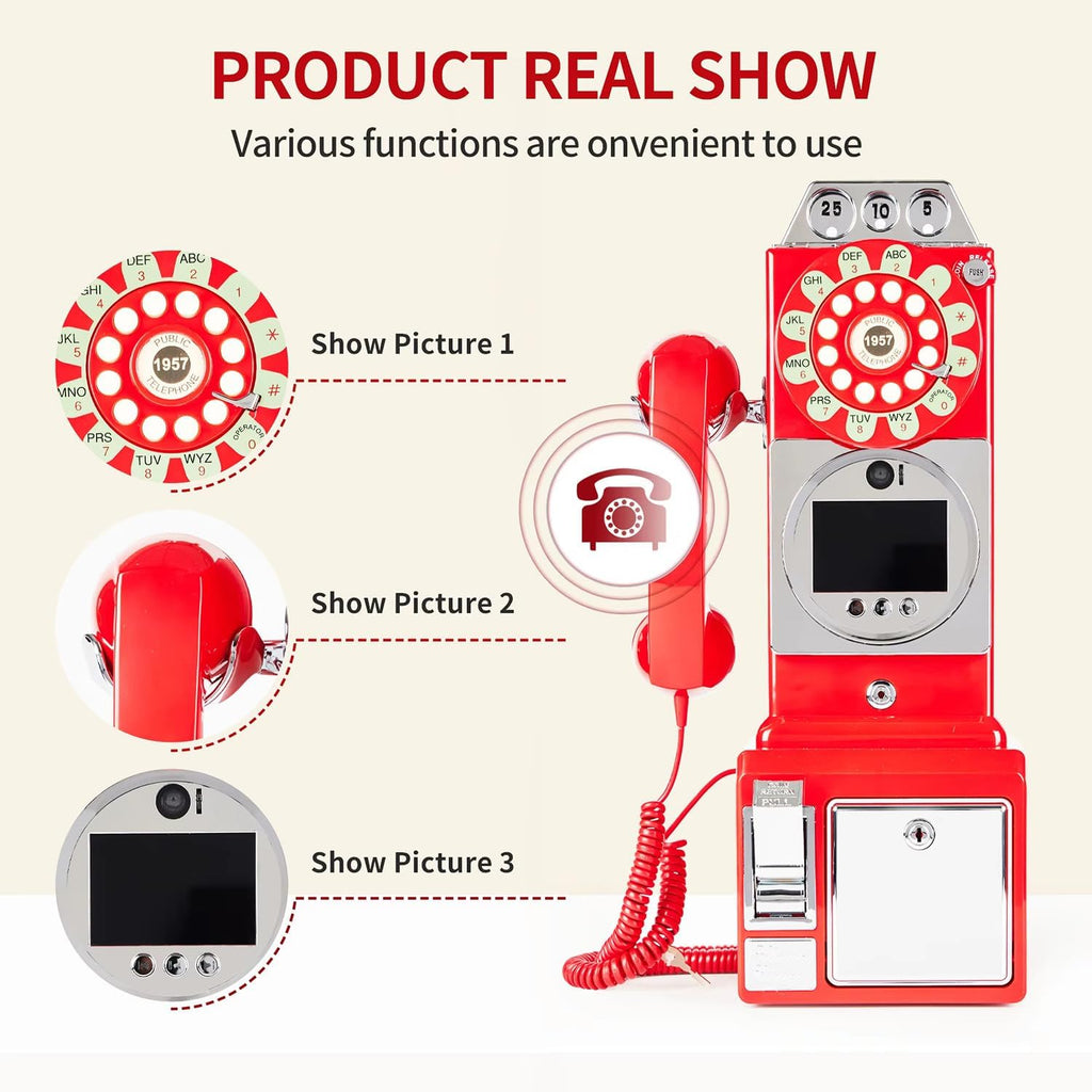 Video Audio Guest Book，Wedding Phone Guestbook,Capture Every Heartfelt Moment, The Ultimate Video Audio Guest Book for Weddings 54x27x20 cm (Red)