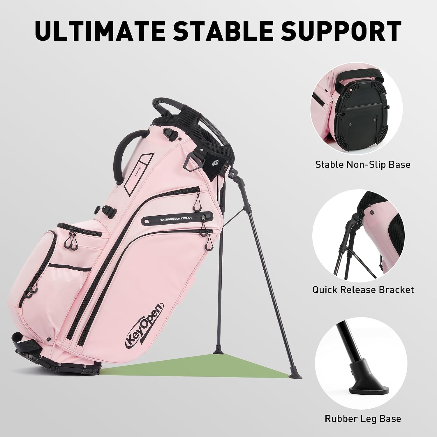 Lightweight Golf Stand Bag, 14 Way Golf Bags with Full Length Dividers for Men Women, Encrypted 900D Weather-Proof Club Carry Bag with Ergonomic Dual Strap, Cooler Pockets, 9 Pockets