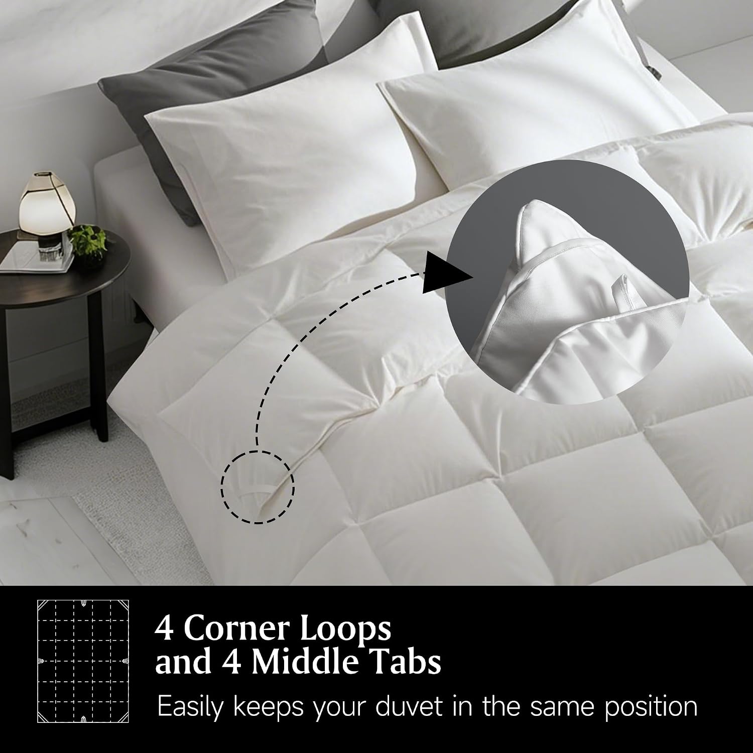 Beautyrest Goose Down Fiber Comforters Queen Size, Extra Warmth 100% Cotton Fabric Hotel Collection Luxury White Duvet Insert, Breathable Bedding Comforters for Winter and Cold Weather, 90x90 Inch
