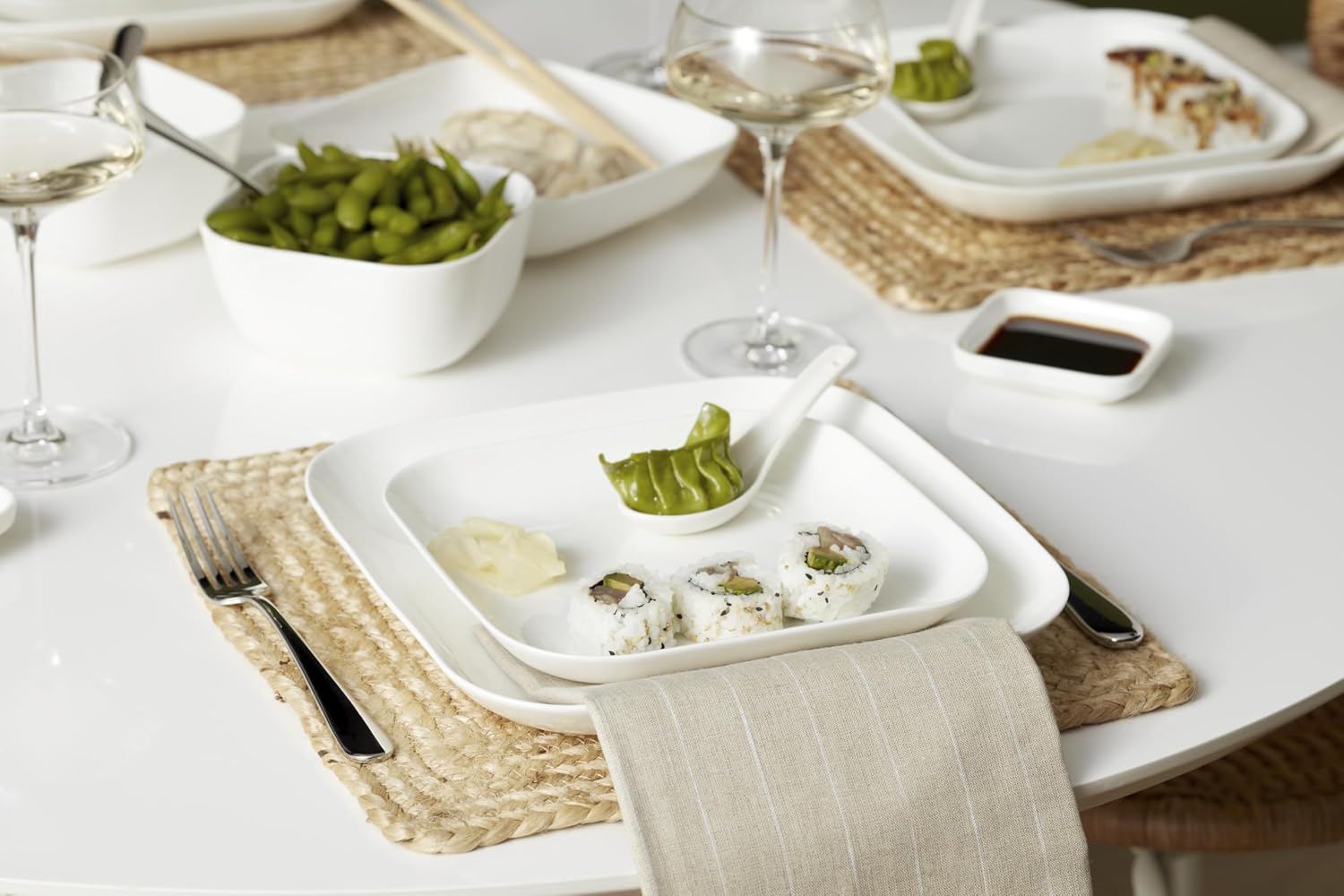 Lenox Dinnerware Set, Studio 1414 Square 16-Piece Set, Service For 4, Bone China Material, Dishwasher & Microwave Safe, Home And Kitchen, Kitchen And Dining, Plates And Bowls Sets (White, 16 Pieces)