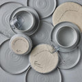 Stone by Mercer Project SHOSAI 32-Piece Stoneware Dinnerware Set, Plates and Bowls Set, Modern Dishware set fo 8, Grey Speckled