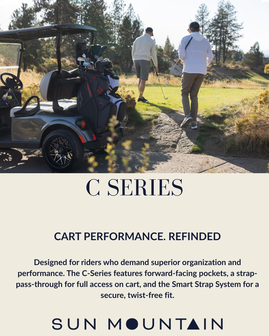 Sun Mountain Men's C130 Lightweight Cart Golf Bag, 14-Way Top, 2026 Model