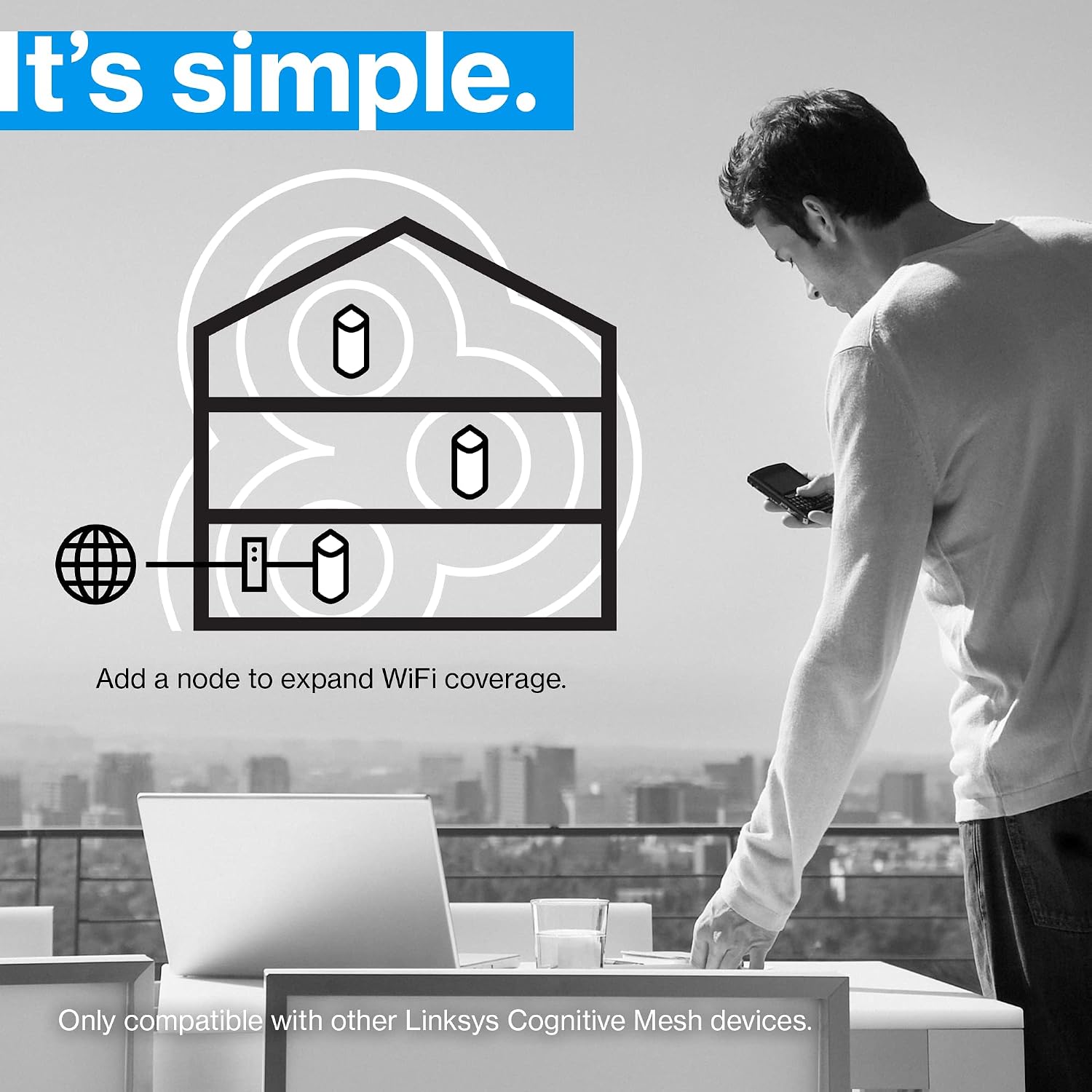 Linksys Velop Pro 6E WiFi Mesh System | Two Cognitive Mesh Tri-Band routers with 5.4 Gbps (AXE5400) Speed | Whole Home Coverage up to 6,000 sq ft | Connect 200+ Devices | 2Pk MXEC622 | (Renewed)