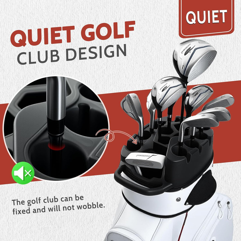 uniHimal14-Way Golf Cart Bag Pro with Full Length Divider Top, Golf Bag for Men with Handles and Rain Cover