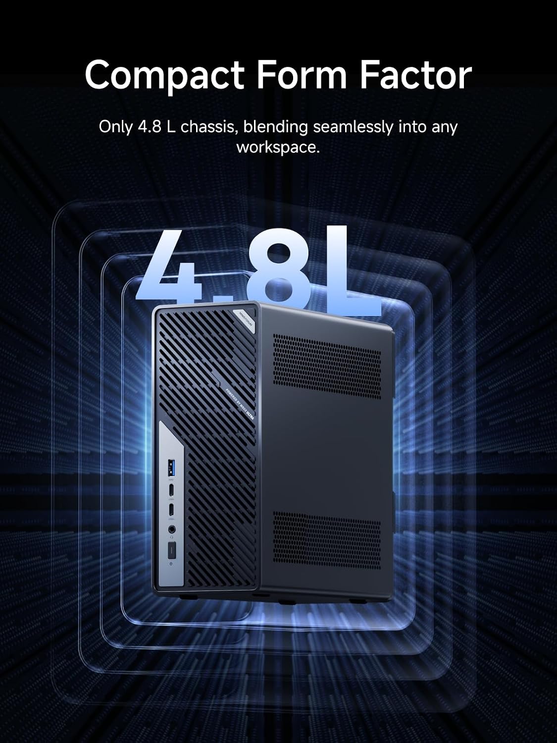 MINISFORUM MS-02 Ultra Workstation Core Ultra 9 285HX(24C/24T) Barebone Mini PC, HDMI|USB4|2xUSB4 V2 Output, 4x DDR5 SO-DIMM Slot, 4x SSD Slot, 2x25G SFP+, 1x10G RJ45, 1x2.5G RJ45 Port, WiFi7/BT5.4 PC