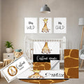 Terwex Personalized Crib Bedding Set, 5 Pcs Custom Name Nursery Bedding Sets, Giraff Infant Bedding Set for Boys Girls, Double Layer Flannel Baby Crib Set, Customized Gifts for Babies Toddlers Kids