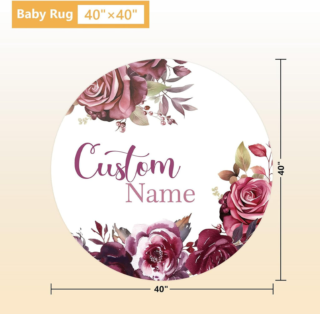 Terwex Personalized Crib Bedding Set, 5 Pcs Custom Nursery Bedding Sets with Name, Infant Bedding Set for Baby Girls, Purple Flower Double Layer Baby Crib Set, Babies Toddlers Kids Customized Gifts