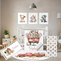 Terwex Custom Baby Crib Bedding Set, 5 Pcs Personalized Name Baby Crib Sets for Infant Toddler, Farm Animals Nursery Bedding Set for Boy Girl, Double Layer Flannel Baby Bedding Sets Customized Gifts