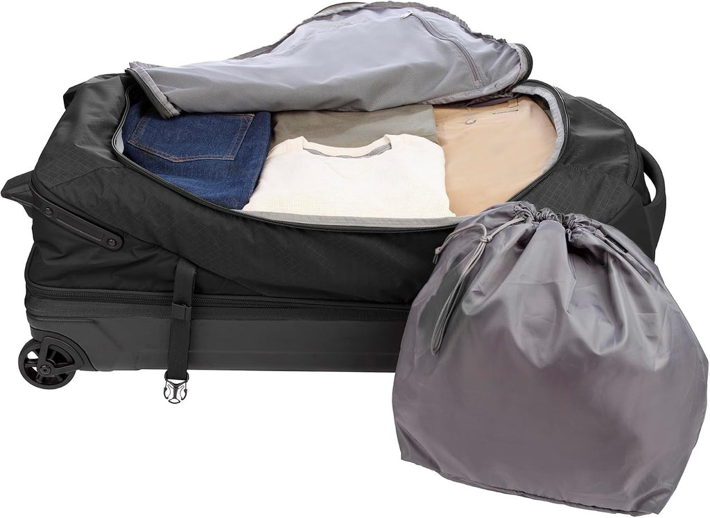 Eddie Bauer Expedition Rolling Duffel Bag with Wheels | Travel | Check-In | Luggage | Rugged | Durable - Black, 34'
