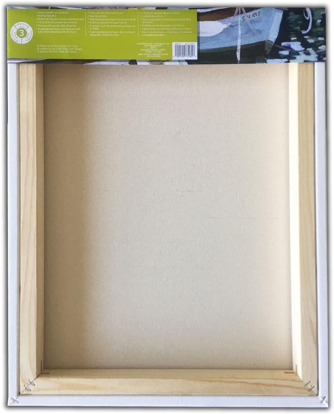 Artist's Loft 16' x 20' Level 3 Gallery Wrapped Heavy Duty Canvas - Archival, Acid Free Cotton Canvas for Paint, Acrylic, & Oils - Bulk 12 Pack