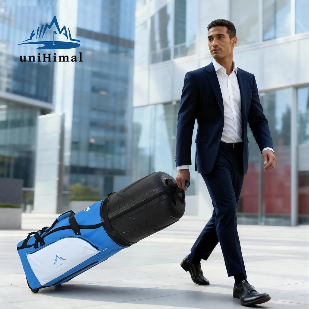 uniHimal Golf Travel Bag for Airlines with Wheels, PC Hard Case Top Golf Club Travel Bag with 1680D Fabric, Shield Your Clubs with Lightweight Durability