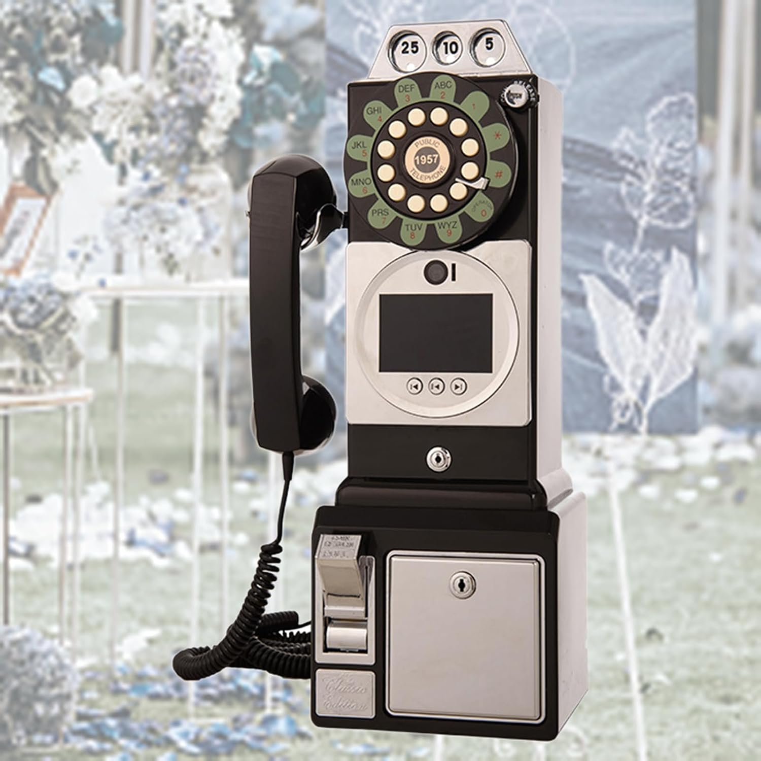 Video Audio Guest Book Wedding Phone, Record Customized Video Audio Messages, Video Audio Phone guestbook, Preserve Your Special Occasions, Id-eal for a Variety of Memorable,Black
