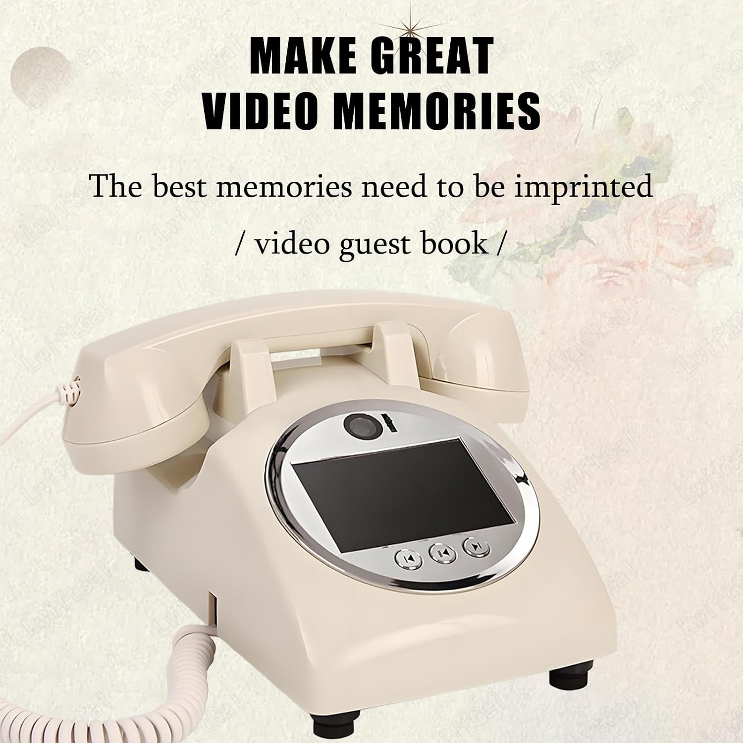 Video Audio Guest Book Wedding Phone Guestbook, 1080P Guest Book Audio Customized with Record Video Lens, for Wedding Bridal Shower, Birthday, Graduations Blue-128GB