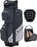 Golf Cart Bag:14 Way Full Length Divider Top Lightweight with Cooler Handles Rain Cover and Golf Shoe Bag Green