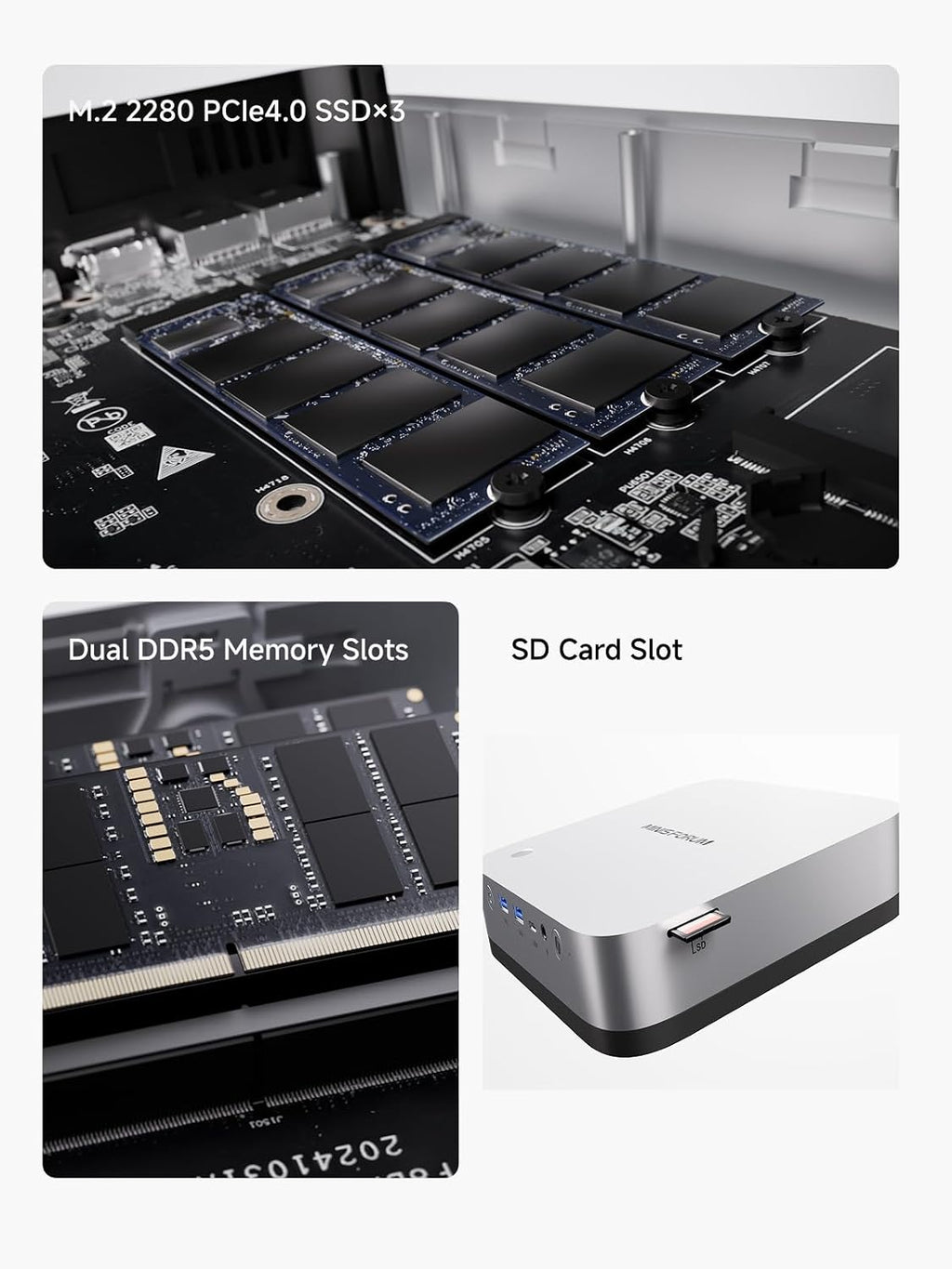 MINISFORUM AI X1 Pro-370 Mini PC AMD Ryzen AI 9 HX370 Up to 5.1GHz 12C/24T, Mini Desktop Computer AMD Radeon 890M, 32GB DDR5 1TB PCIe 4.0 SSD, 8K Quad Display, Dual 2.5 LAN/WiFi 7/BT5.4/Oculink