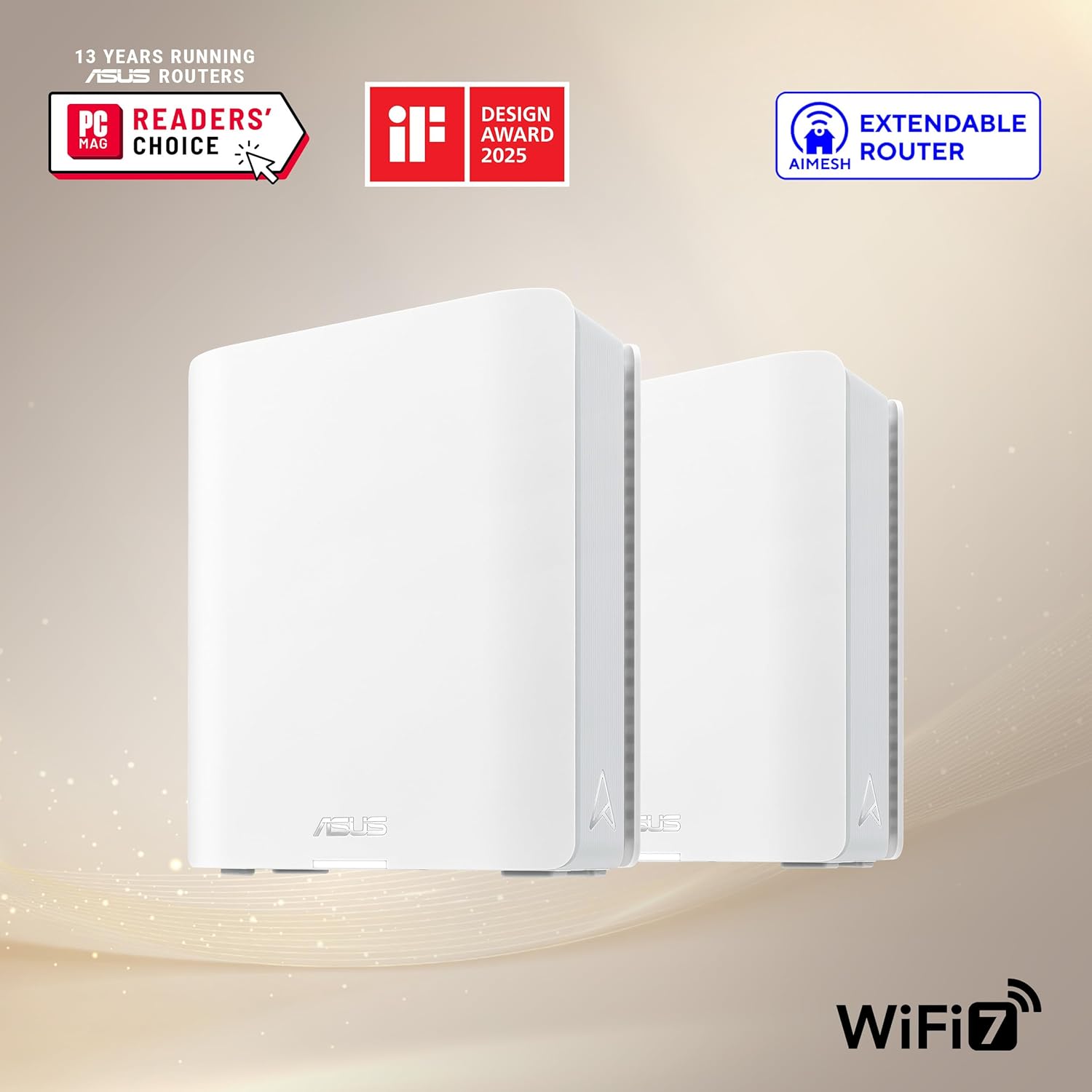 ASUS ZenWiFi BT8 BE14000 WiFi7 Tri-Band Wireless Mesh System (White, Triple Pack)