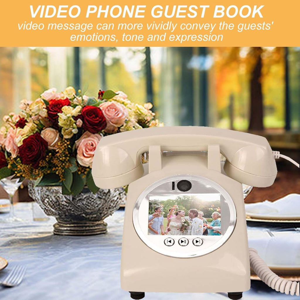 Video Audio Guest Book Wedding Phone,1080P Hd Video Audio Phone Guestbook,for Wedding/Birthday/Graduations/Baby Shower,Red