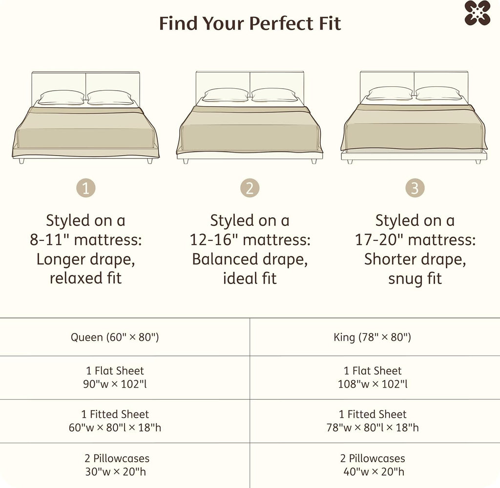 Bedsure Bamboo Viscose Cooling Sheets, Rayon Cotton Serene Blend, PureWoven, Breathable & Buttery Soft King Size Sheets Set, Deep Pocket Up to 18', Hotel Luxury Bedding for Hot Sleepers, Dusty Blue