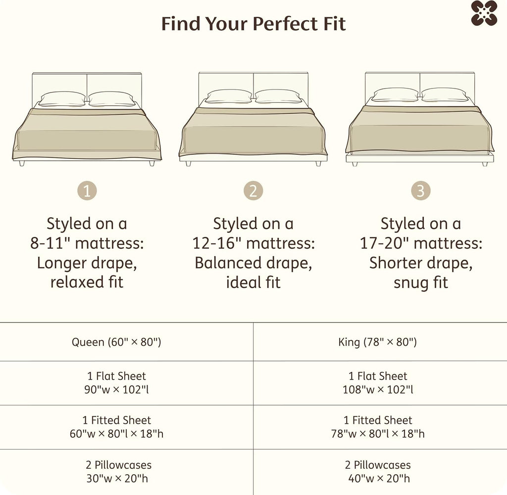 Bedsure Bamboo Viscose Cooling Sheets, Rayon Cotton Serene Blend, PureWoven, Breathable & Buttery Soft King Size Sheets Set, Deep Pocket Up to 18', Hotel Luxury Bedding for Hot Sleepers, Beige