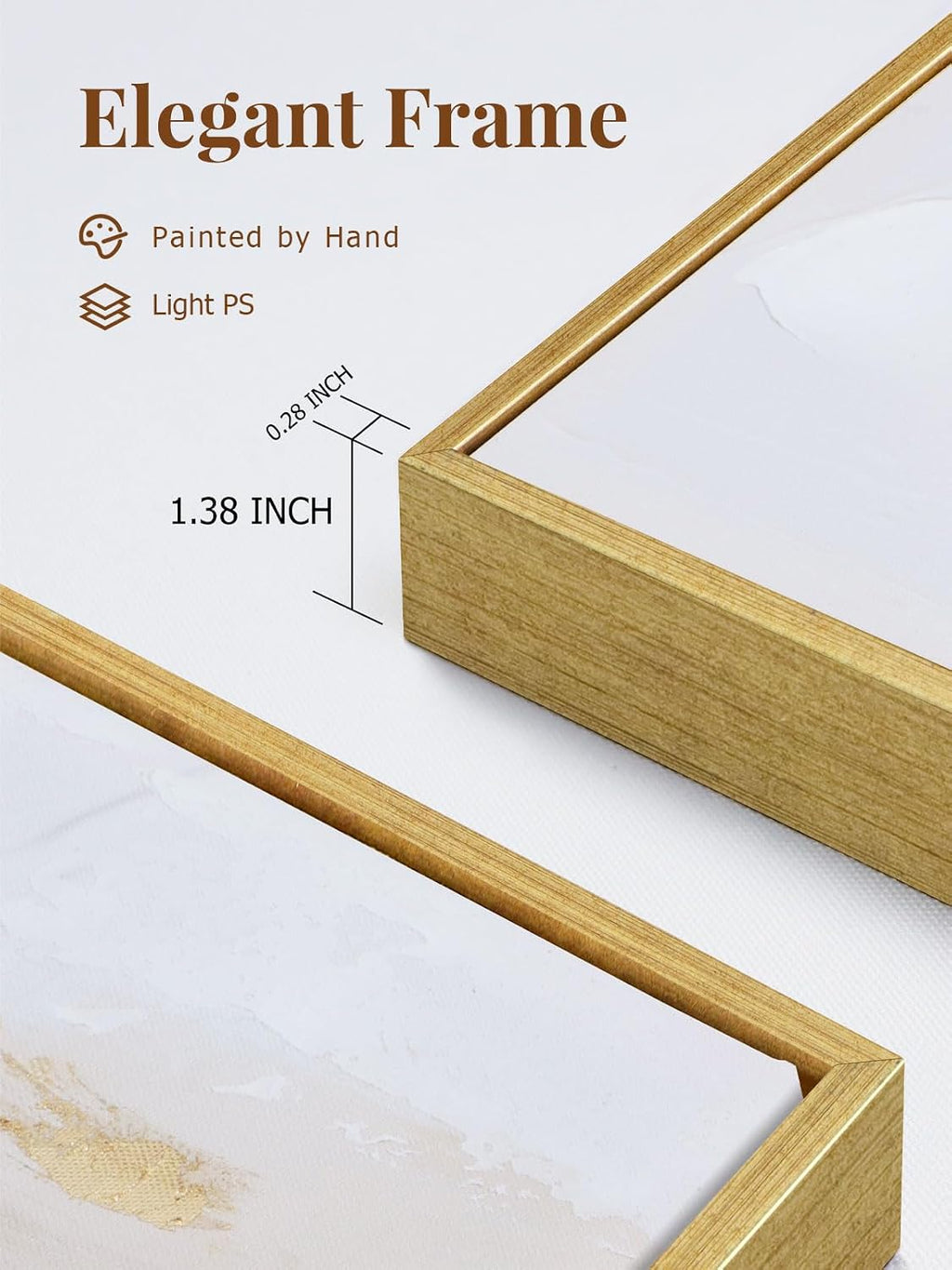 3 Piece Abstract Wall Art for Living Room – Gold and Beige Modern Textured Canvas Prints with Hand-Applied Brush Strokes, Large Wall Decor for Bedroom, Office, or Dining Room, 2 Piece 12 x 36 and 1 Piece 24 x 36 Inches