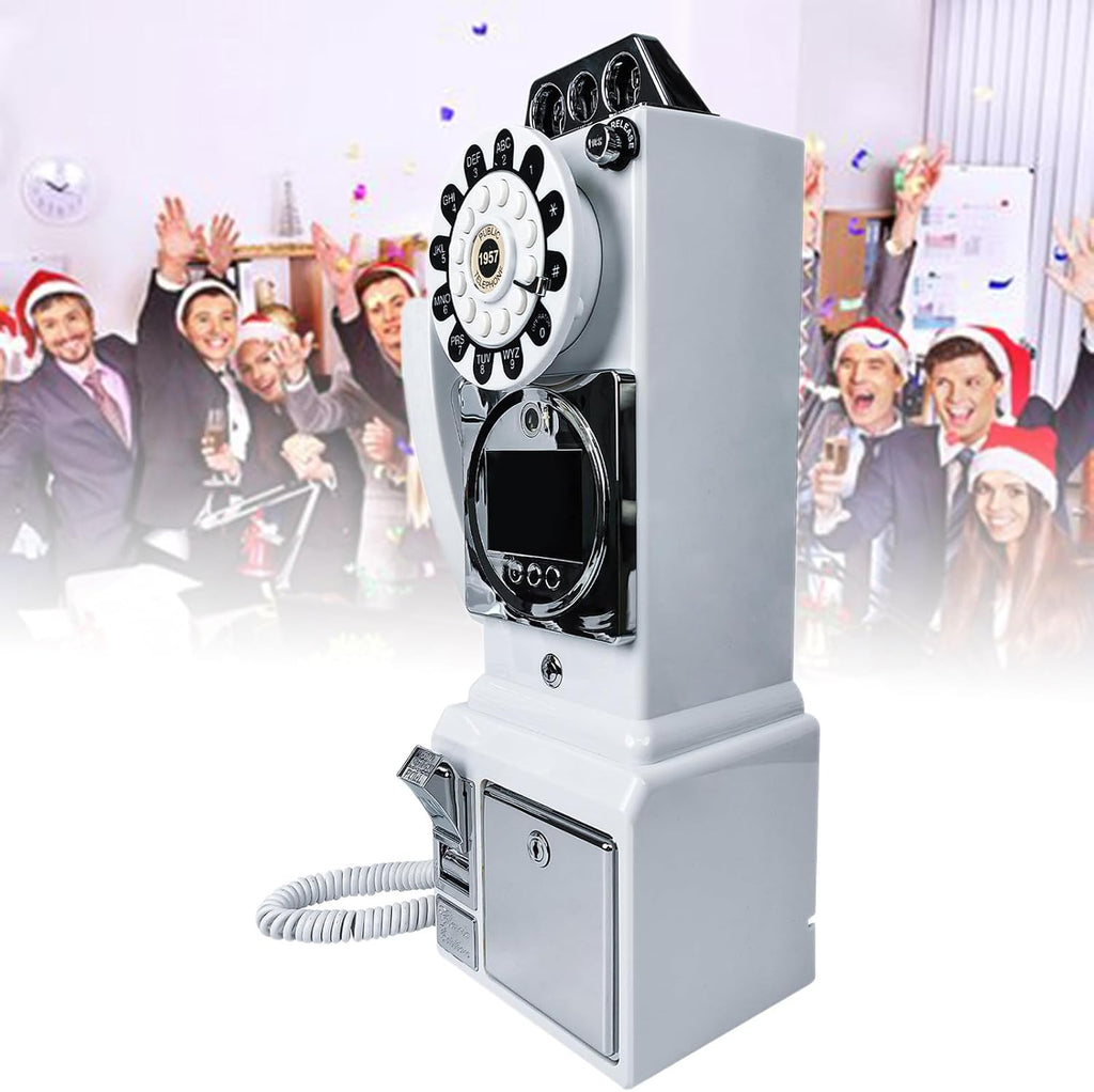 Audio Guest Book Wedding Phone, Record Customized Audio Message with Guest Book Retro Phone Audio GuestBook for Wedding Birthday Party Confession,White