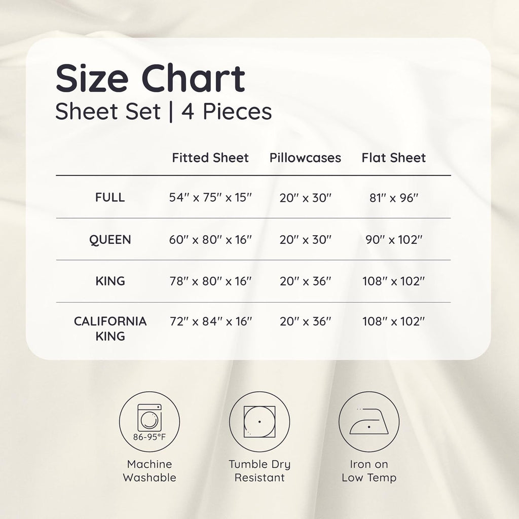 Bambaw 100% Viscose Derived from Bamboo Sheets California King Size – 4pcs Deep Pocket Cooling Sheets, Fits Up to 16'', Buttery Soft & Luxury California King Set (Sea Glass)