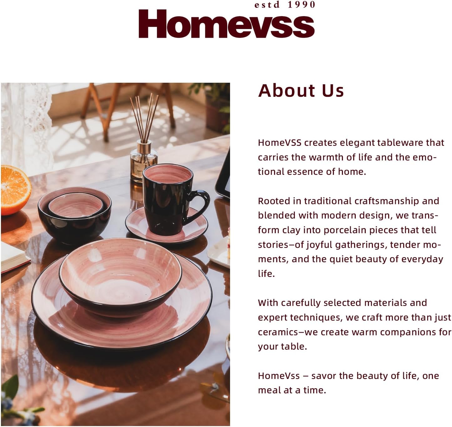 Stoneware Sonoma 56pc Dinnerware Set, Black + Speckled Spin Wash Rose