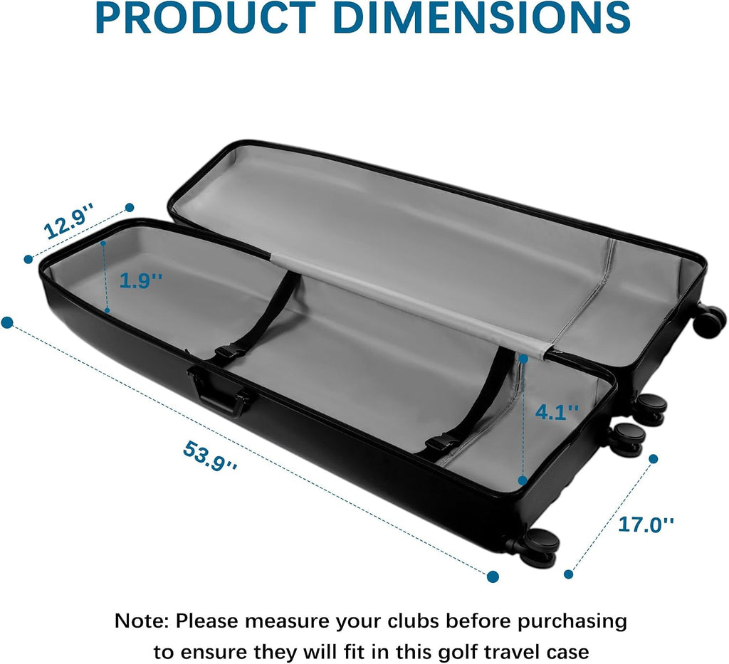 uniHimal Hard Case Golf Travel Bag, Golf Travel Case - Ultimate Protection, Waterproof & Durable, Specially Designed for Golf Clubs