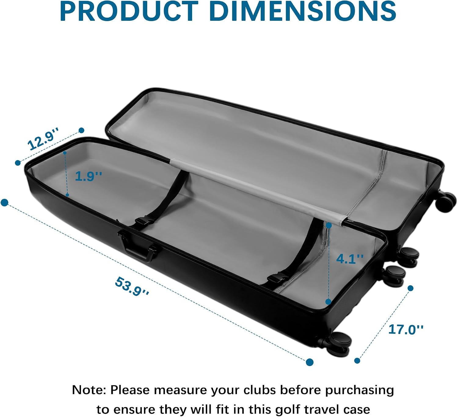 uniHimal Hard Case Golf Travel Bag, Golf Travel Case - Ultimate Protection, Waterproof & Durable, Specially Designed for Golf Clubs