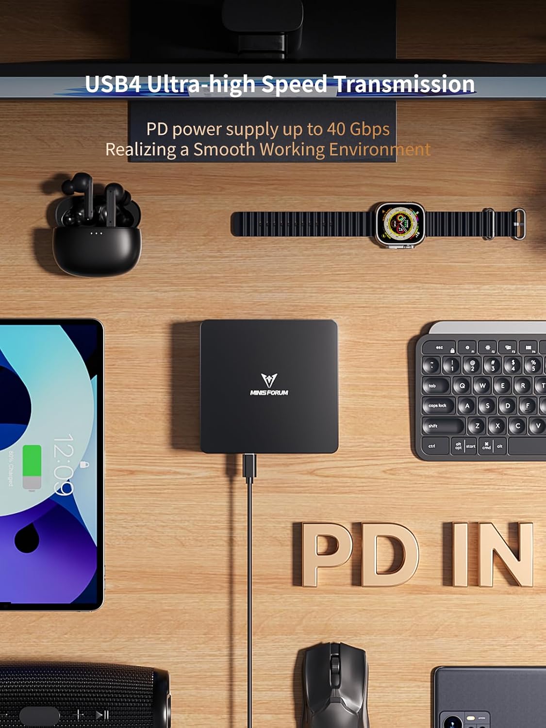 MINISFORUM UM890 Pro Barebone with Mini PC, AMD Ryzen 9 8945HS Mini Computers,8K Quad Display HDMI/DP1.4/USB4 х 2, AMD Radeon 780M/Dual LAN 2.5(NO RAM/SSD/OS)