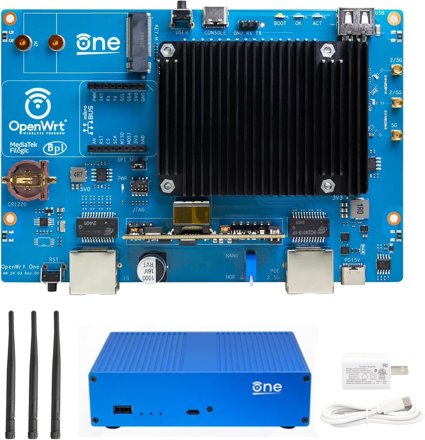 youyeetoo Banana Pi OpenWrt One - WiFi 6 Official OpenWrt Router Mainline Support,MediaTek MT7981B SoC 1GB DDR4 RAM, RJ45 Port