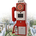 32G 64G New Audio Video Guestbook, 1080P Video Guestbook Wedding Phone, SD Card Customized Video Audio Guest Book with Lens Recording, Retro 1960's Style Vintage Audio Guest Book,Red-64G