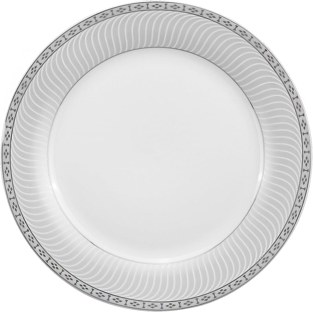 Lorren Home Trends 57-Piece Porcelain Dinnerware Set, Alina-SL, Service for 8