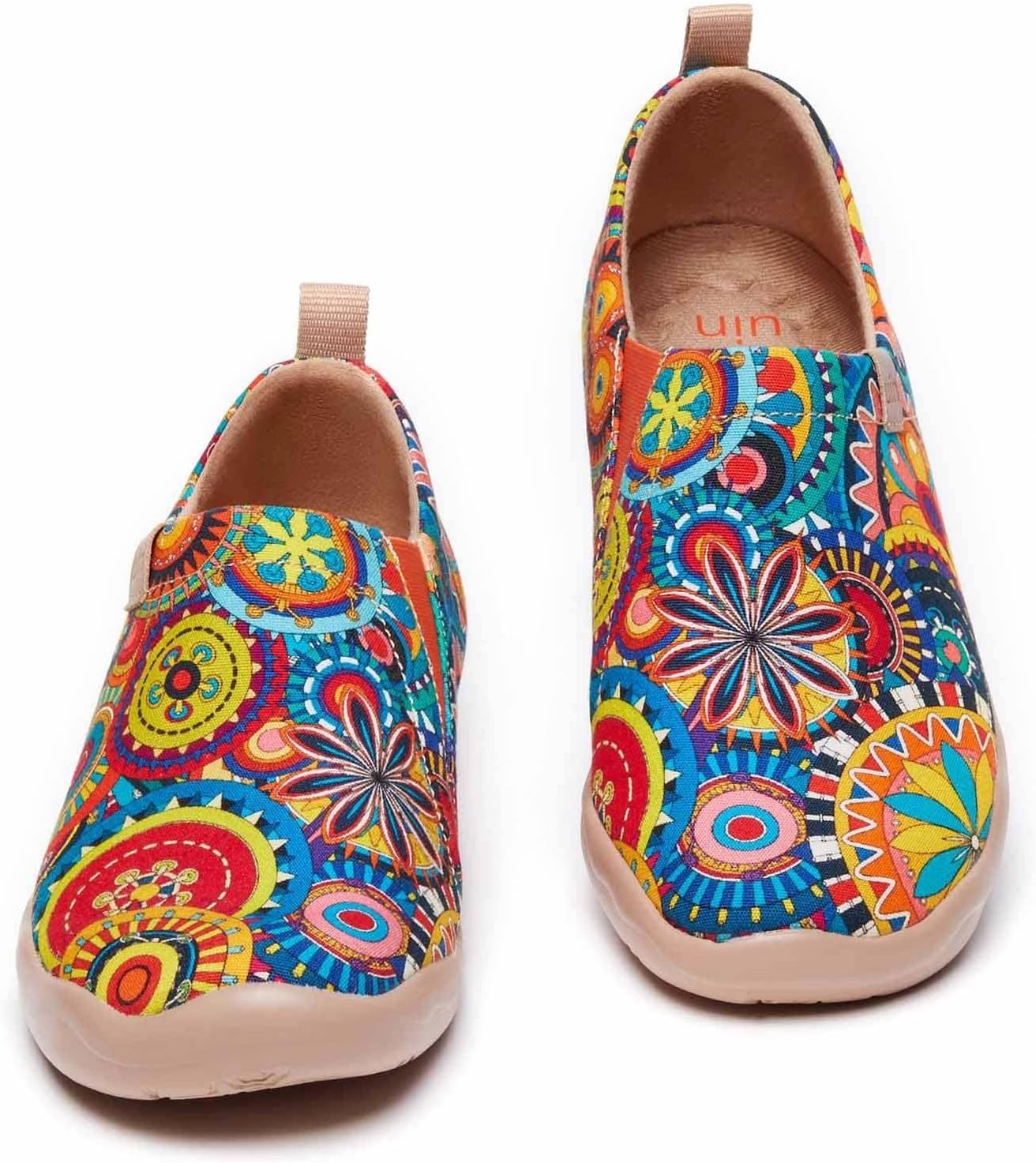 UIN Women's Slip On Shoes Colorful Comfortable Lightweight Art Travel Sneakers Casual Floral Stylish Everyday Loafers