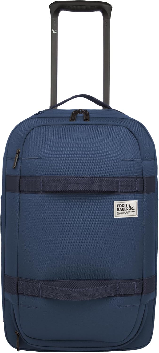 Eddie Bauer Excursion Traveling 22 Rolling Duffel Bag with Lightweight Telescopic Handles and Rugged Wheels - 40L, Brook
