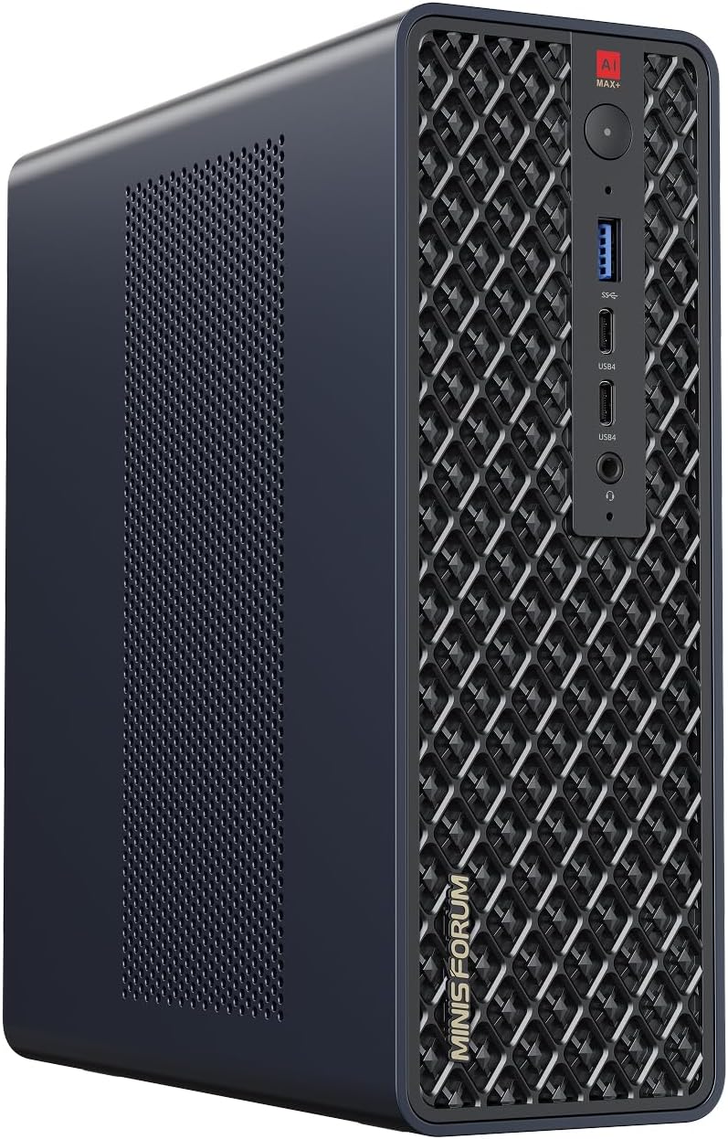 MINISFORUM MS-S1 Max Mini Workstation AMD Ryzen AI Max+ 395(16C/32T) 64GB LPDDR5 2TB SSD Mini PC, HDMI+2X USB4+2X USB4 V2 Video Output, 2x10G RJ45 Port, WiFi7, BT5.4, Radeon 8060S Graphics Computer