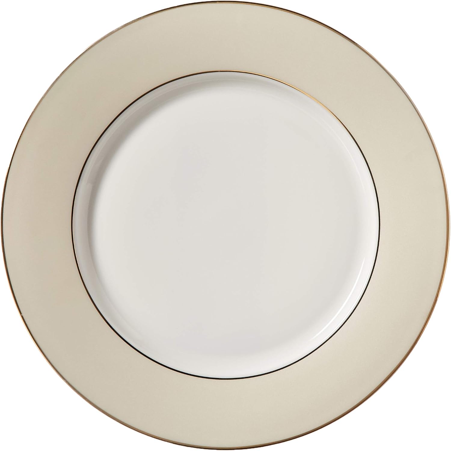 Lorren Home Trends La Luna Bone China 57-Piece Beige Border with 24K Gold Trim Dinnerware Set, Service for 8