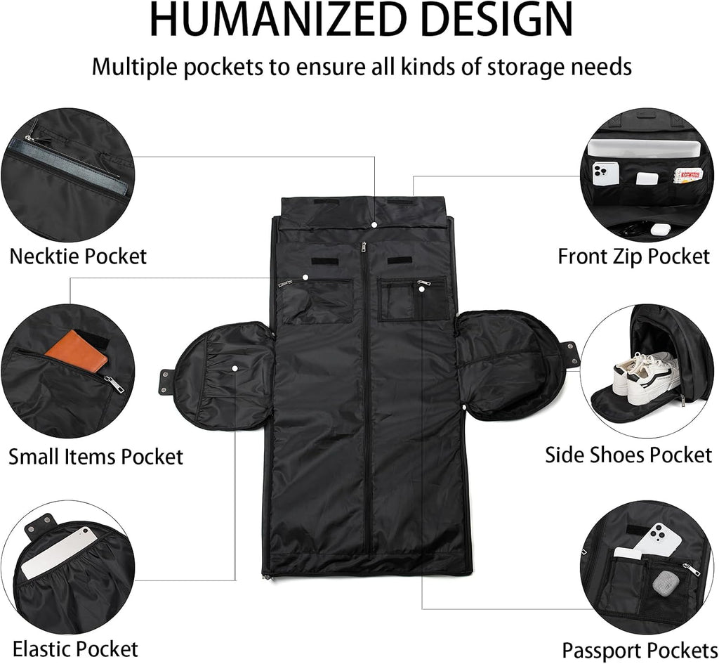 Rolling Garment Bag for Travel. Garment Duffle Bag Luggage Suit for Men and Women. Garment Bag with Wheels