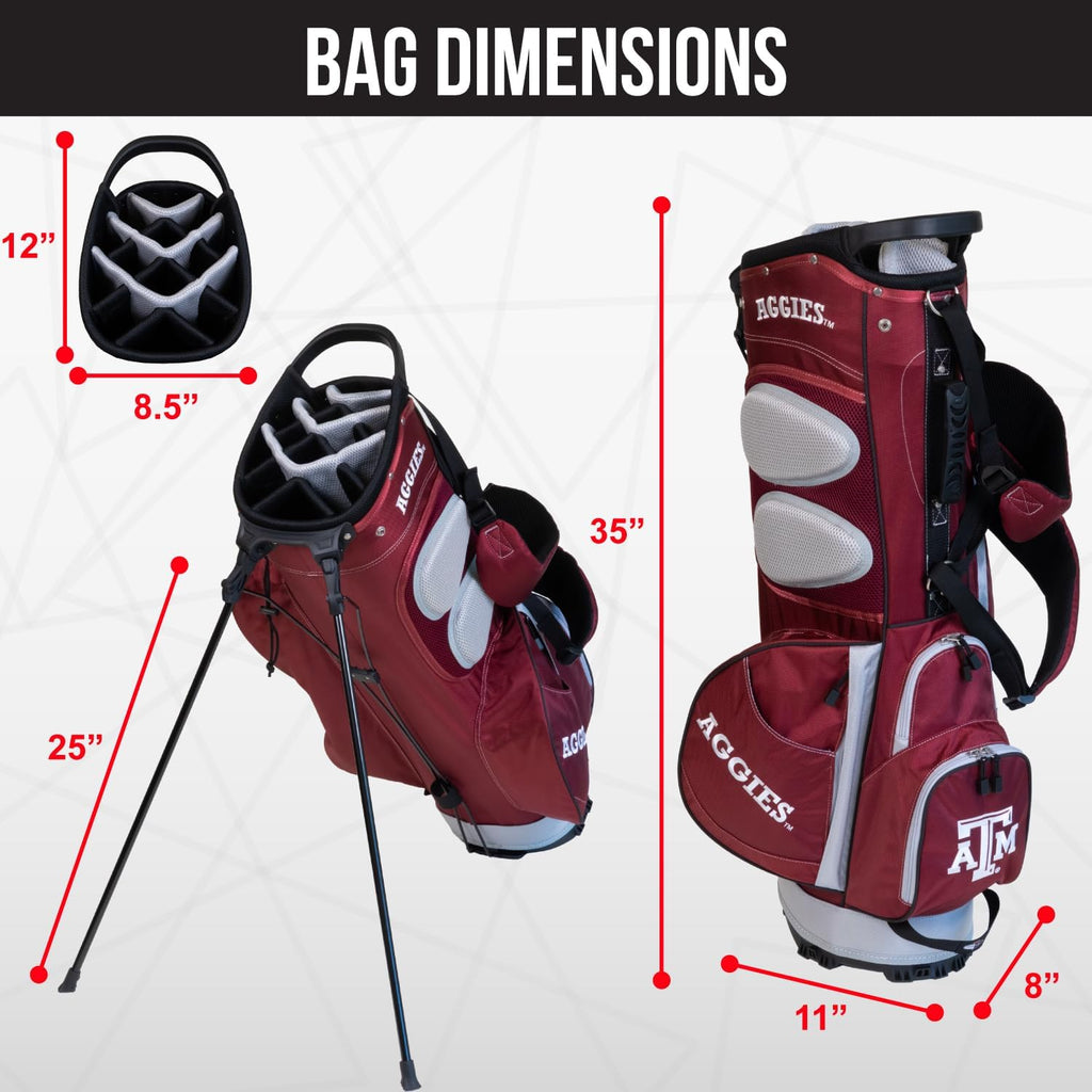 Team Golf NCAA Fairway Golf Stand Bag, Lightweight, 14-Way Top, Spring Action Stand, Insulated Cooler Pocket, Padded Strap, Umbrella Holder & Removable Rain Hood