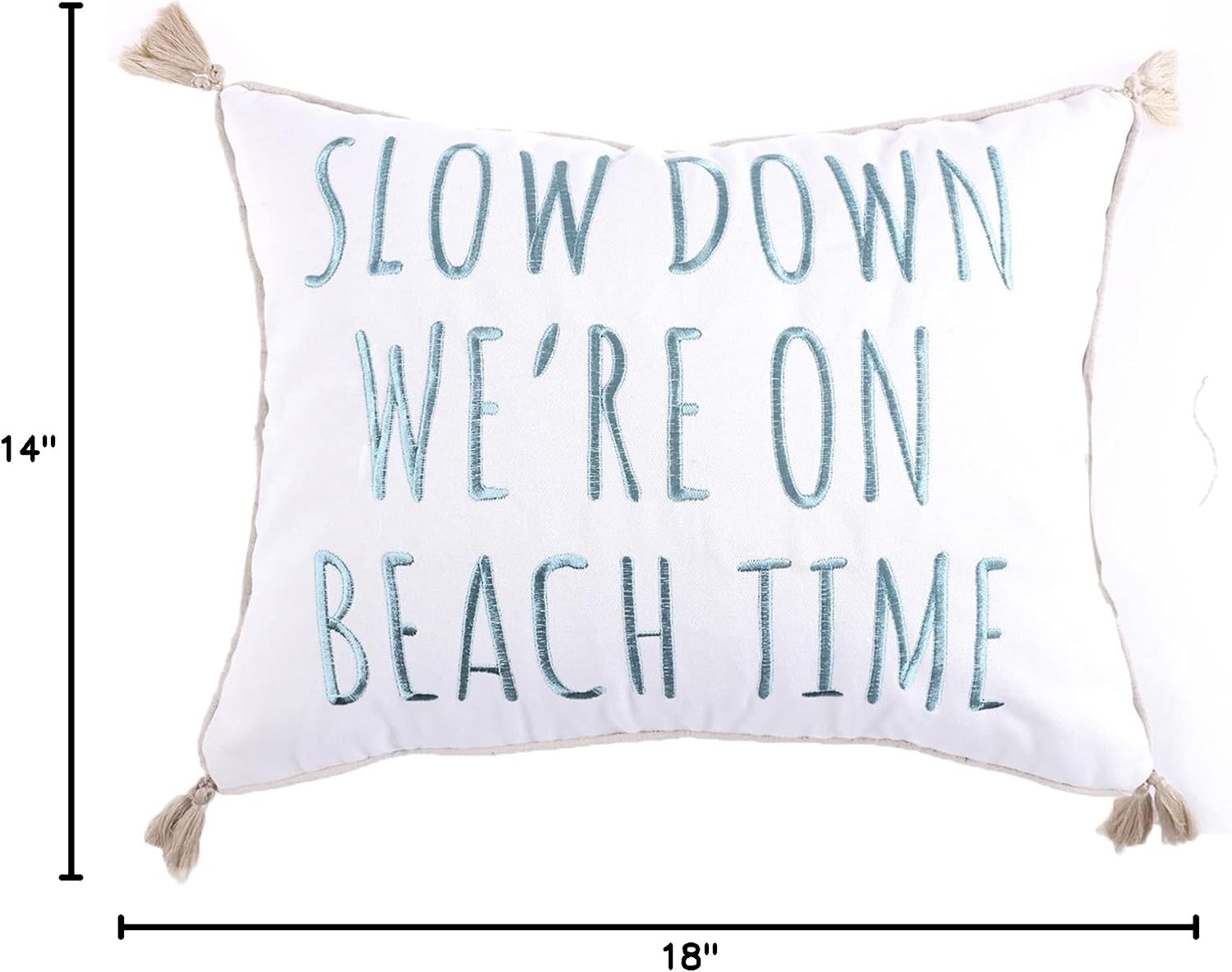 Levtex home Stone Harbor Decorative Pillow (14x18in.) - Beach Time - Blue, White, and Beige
