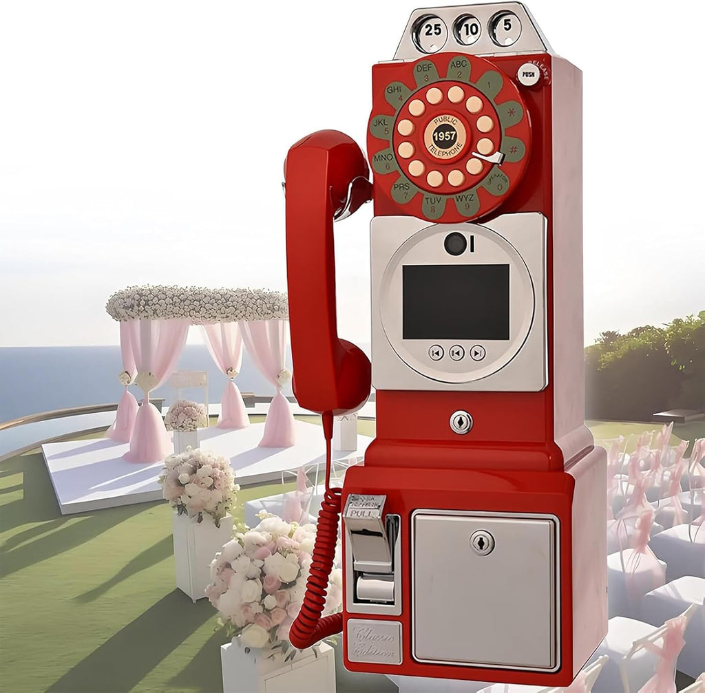 Video Audio Guest Book Wedding Phone, 32GB Customized Video Audio Guest Book Alternatives With Lens Recording,Video Audio Phone guestbook, Preserve Your Special Occasions,Red