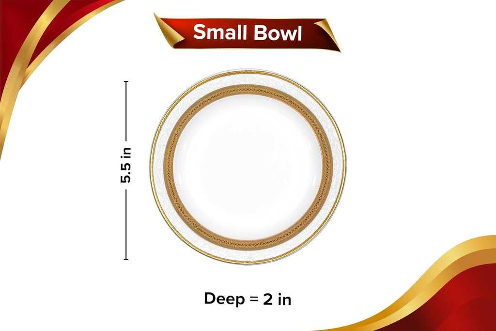 40 Piece Luxurious Dinnerware Sets for 8 – Includes Plates, Mugs, Bowls – White and Gold Rope Design Dish Set for Kitchen Table, Everyday Dining or Formal Use (Rope Gold)