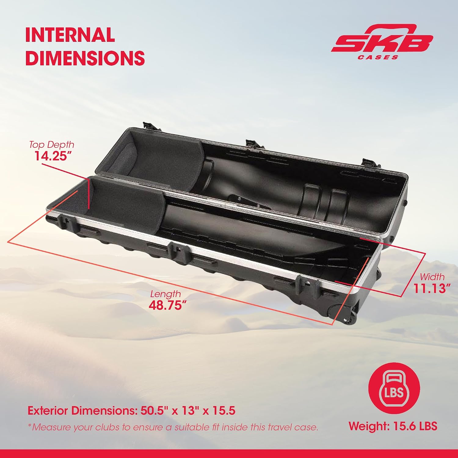 SKB Staff ATA Hard Shell Plastic Golf Travel Case for Cart Bags