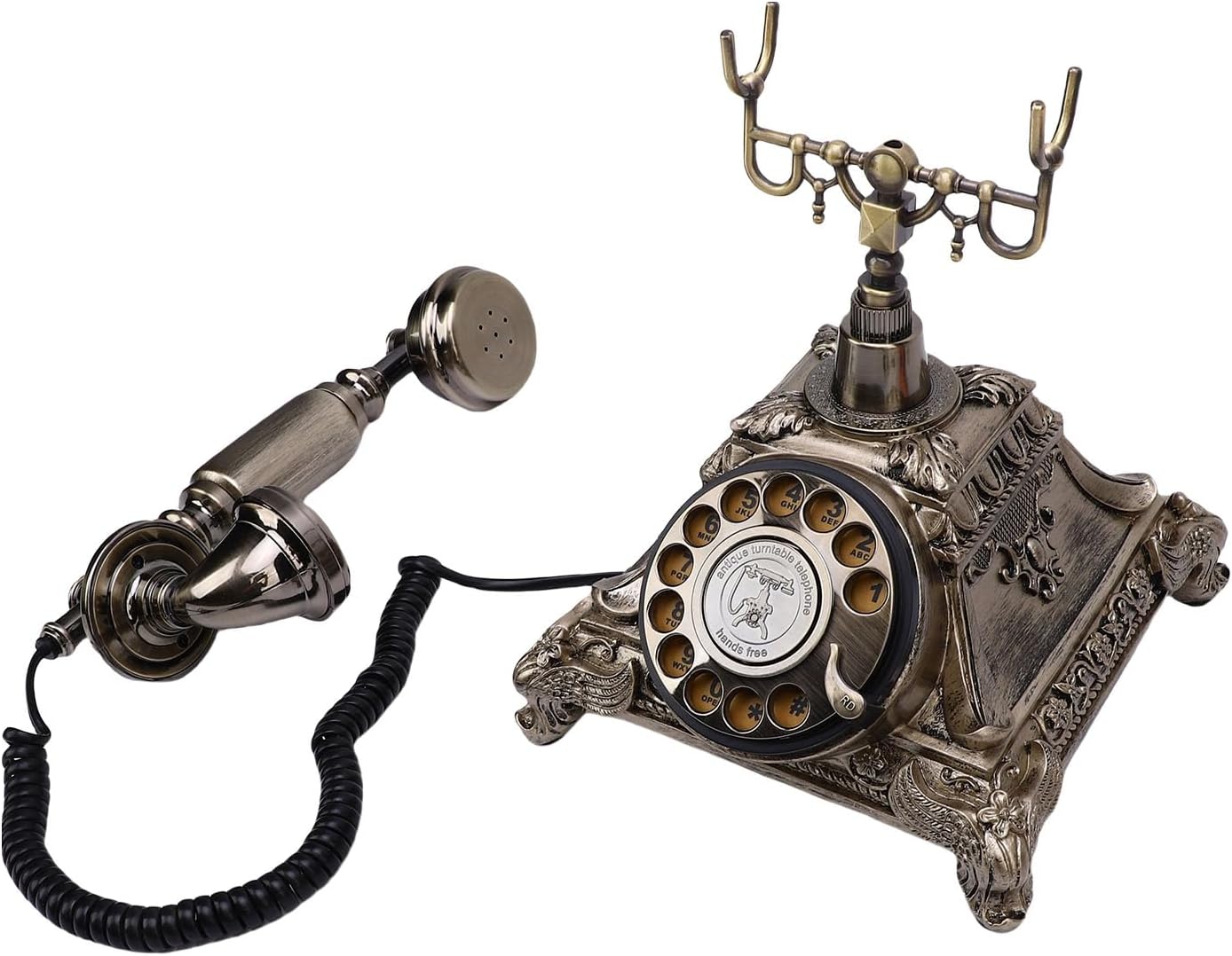 ciciglow Audio Guest Book Wedding Phone, Guestbook Record Customized Audio Messages Vintage Retro Telephone with 32G Capacity for Birthday Party Anniversary (Antique Brass Color)