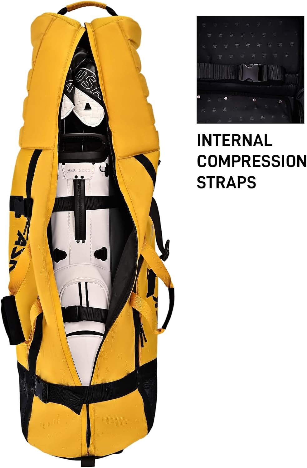 ASK ECHO Locklink StableRoller Golf Travel Bag with 4-Wheel Rolling System, Extendable Support Stand Legs