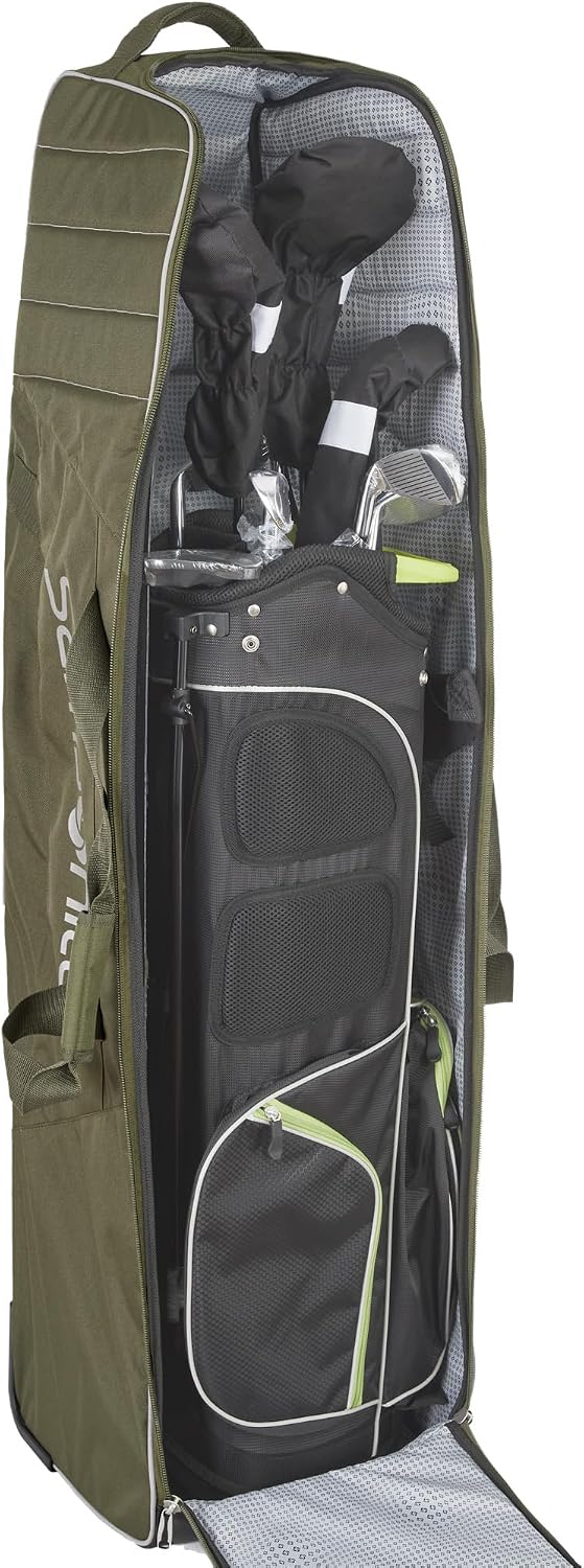 Samsonite Soft-Sided Golf Travel Bag with Wheels, Heavy-Duty 600D Polyester, Additional Top Padding, Shoe/Accessory Pocket, Foldable