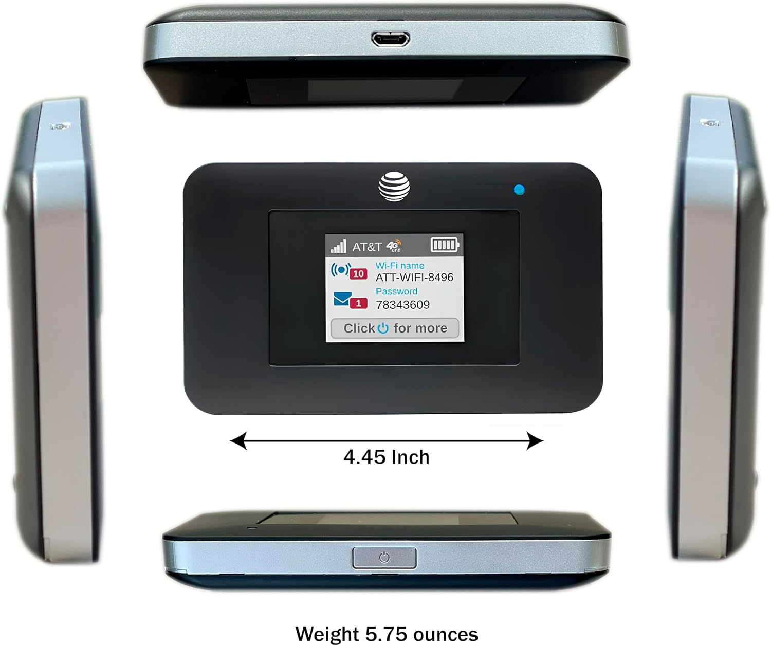 AT&T Unite Express 4G LTE Mobile Hotspot, AC797-100NAS, AirCard 797 Wi-Fi 5 Cellular Wireless Router, LTE Cat-13 Internet Speeds up to 400 Mbps, Perfect for Travel & Work
